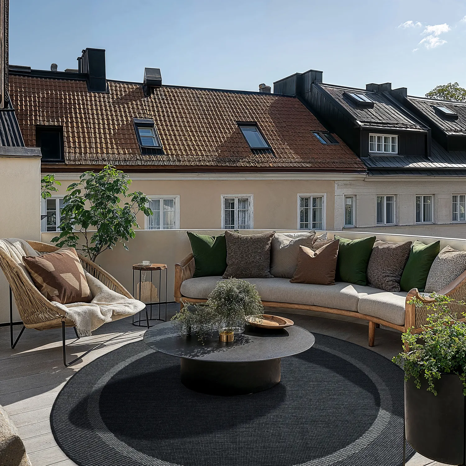 Rund Teppich - Indoor/Outdoor Alta (anthrazit)