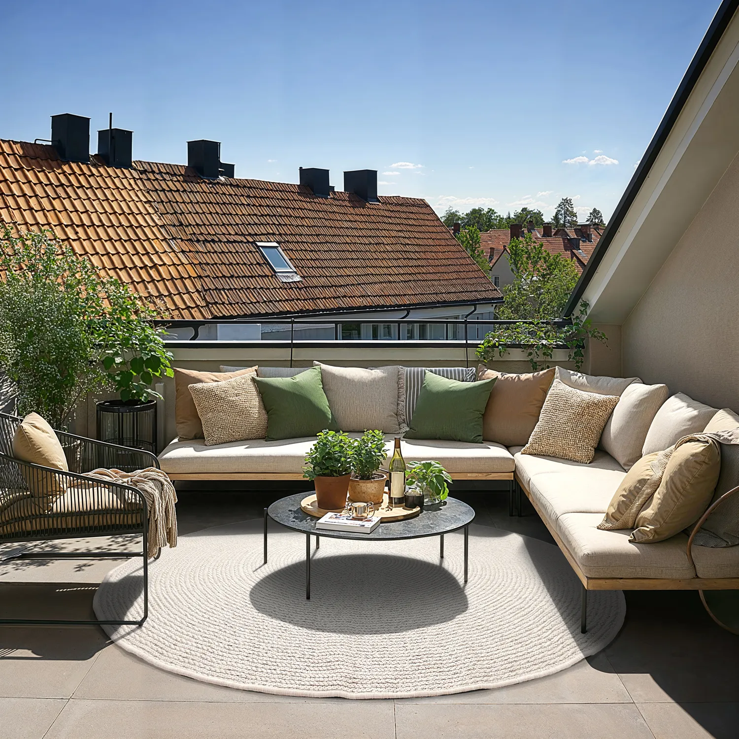 Rund Teppich - Indoor/Outdoor Arlo (cremefarben)