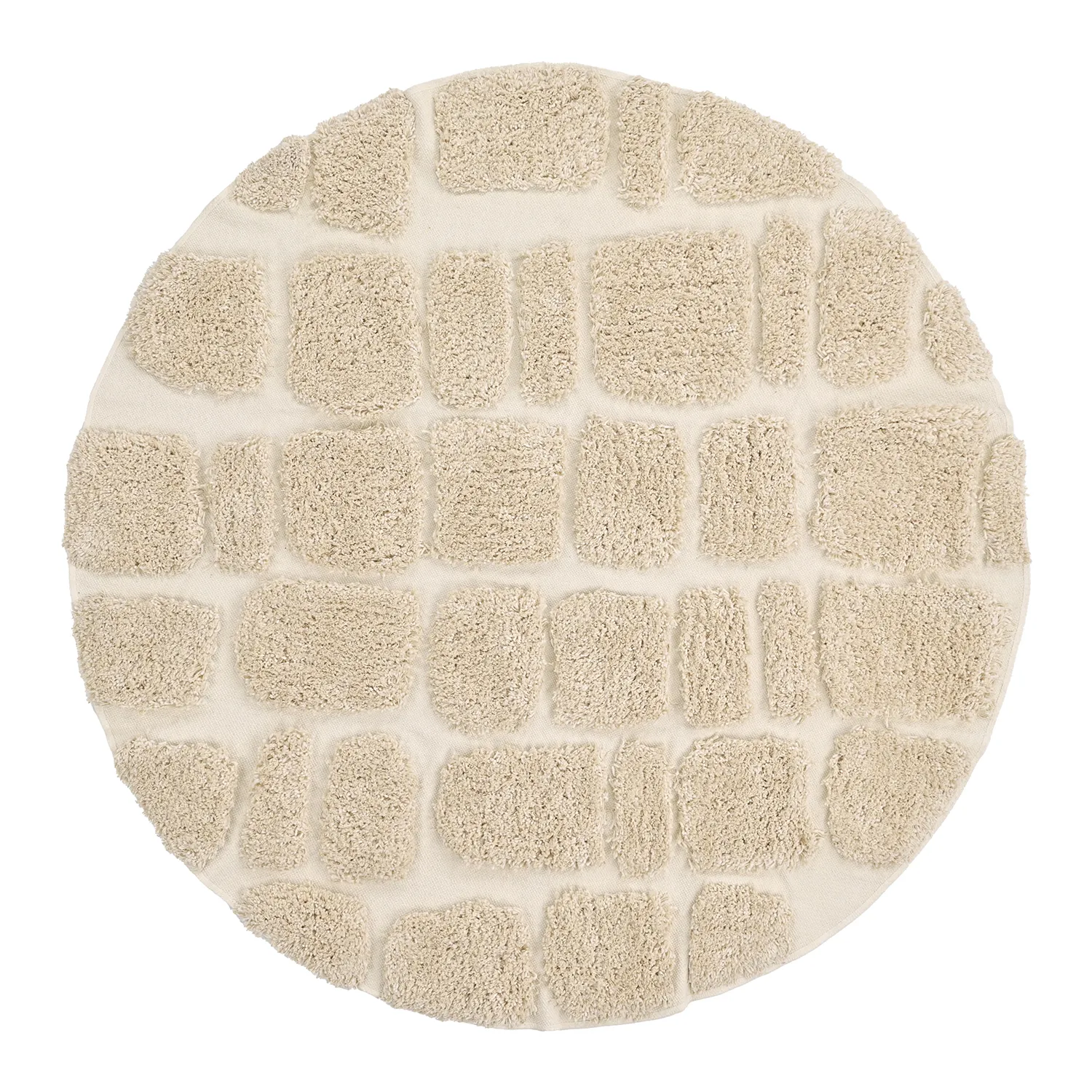 Rund Teppich - Otranto Natural Cotton Shaggy (cremefarben)