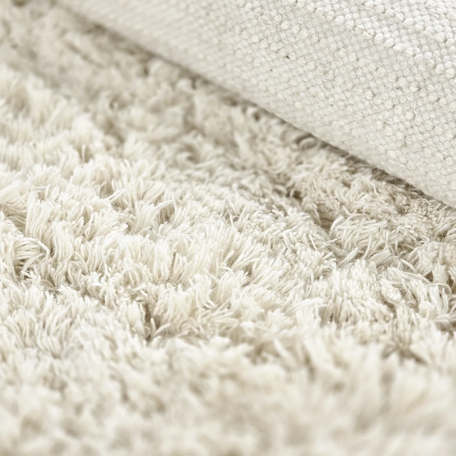Hochflorteppiche - Fassale Hand Woven Wool Shaggy (weiß)