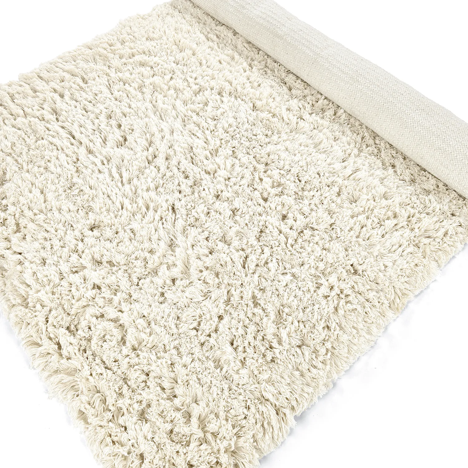 Hochflorteppiche - Fassale Hand Woven Wool Shaggy (weiß)