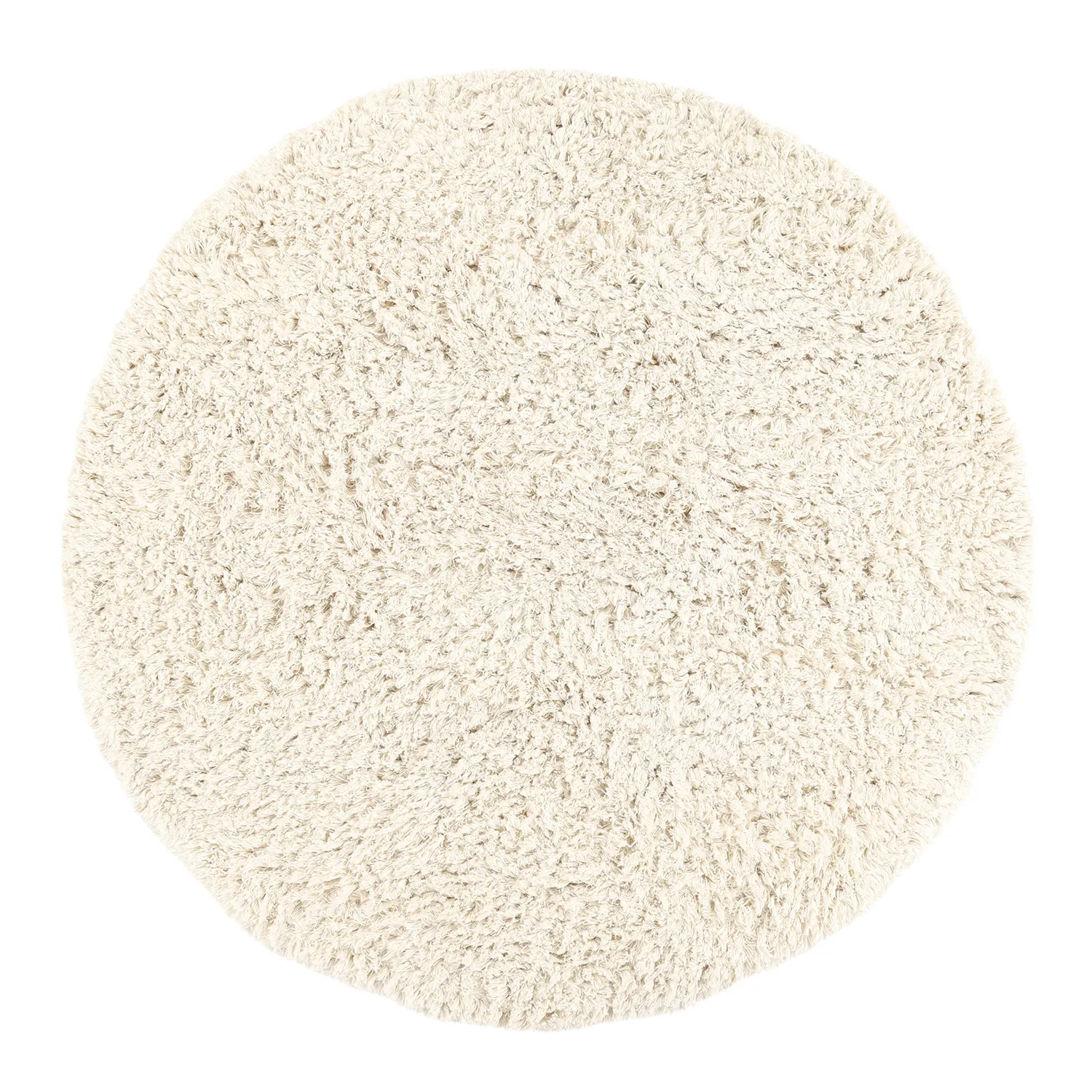 Rund Teppich - Fassale Hand Woven Wool Shaggy (weiß)