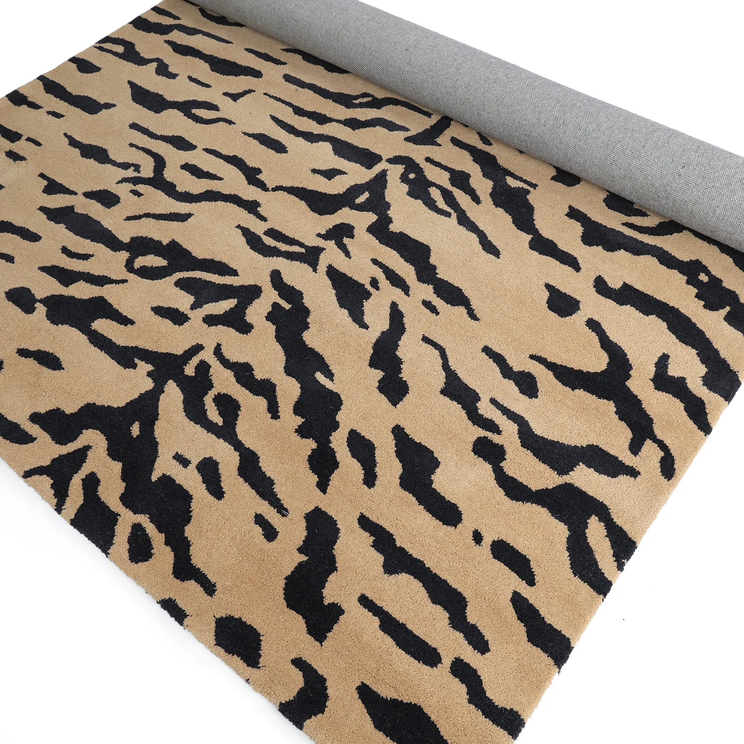 Hochflorteppiche - Zebra Tufted Wool Premium (beige/schwarz)