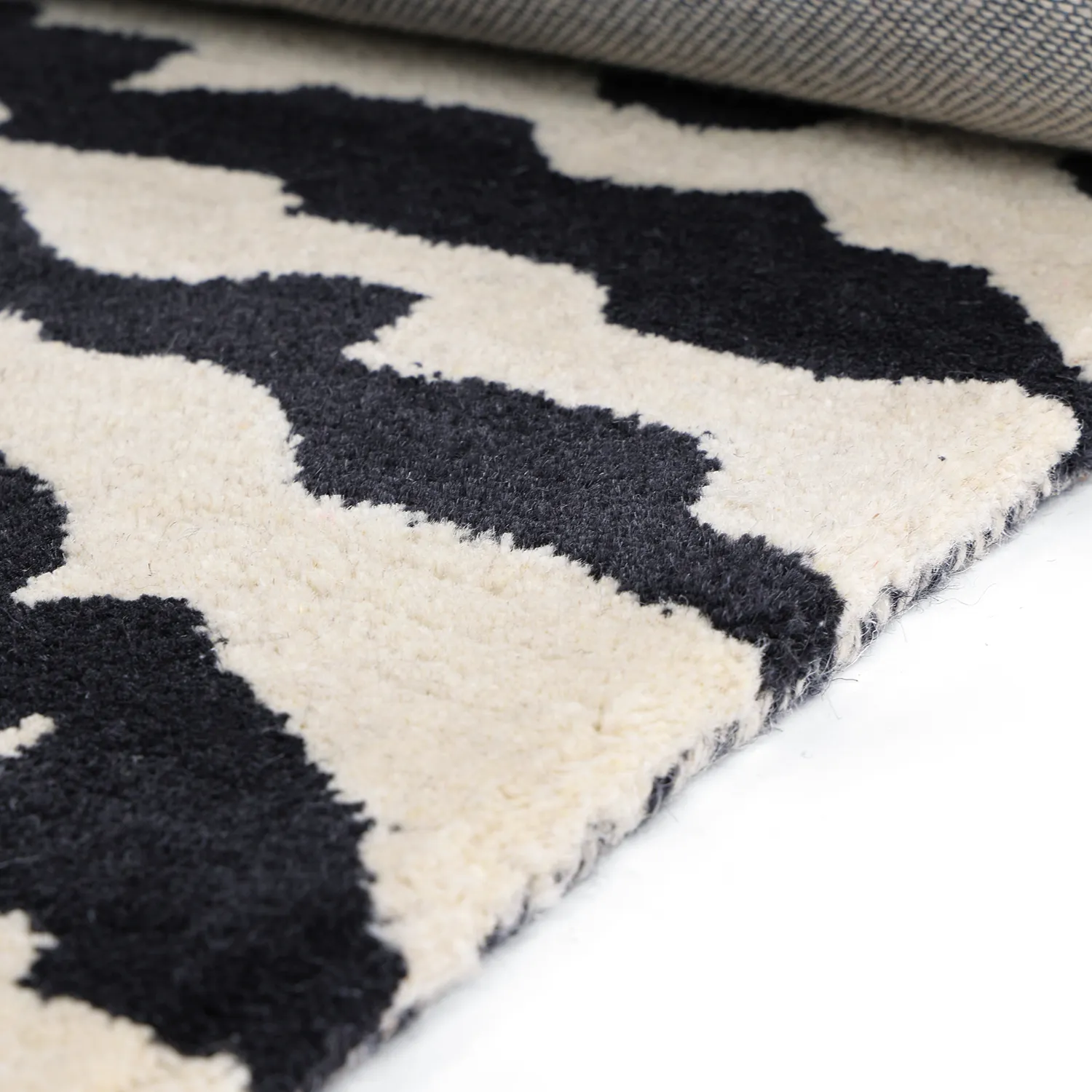 Hochflorteppiche - Zebra Tufted Wool Premium (weiß/schwarz)