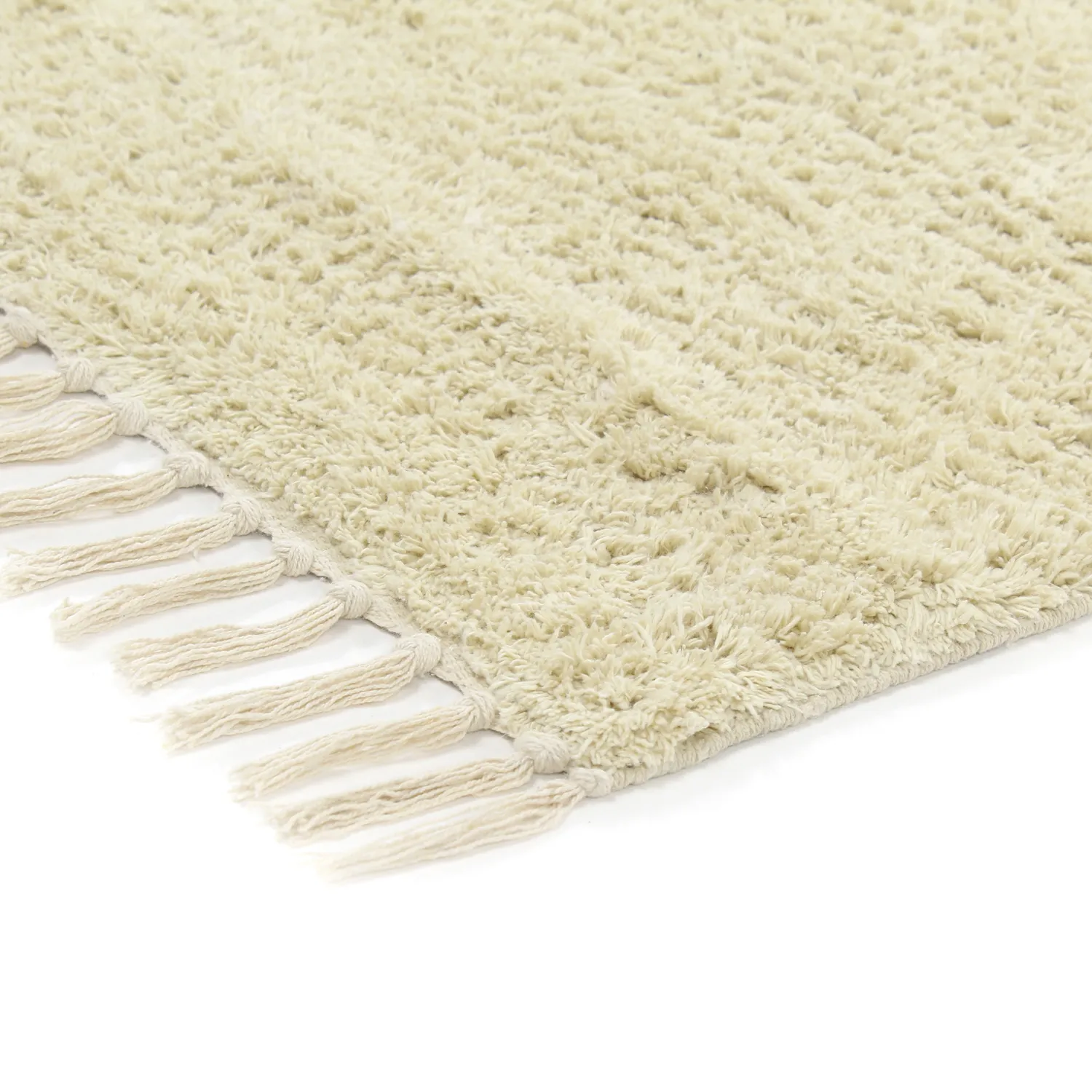 Hochflorteppiche - Amira Natural Cotton Shaggy (beige/lila)