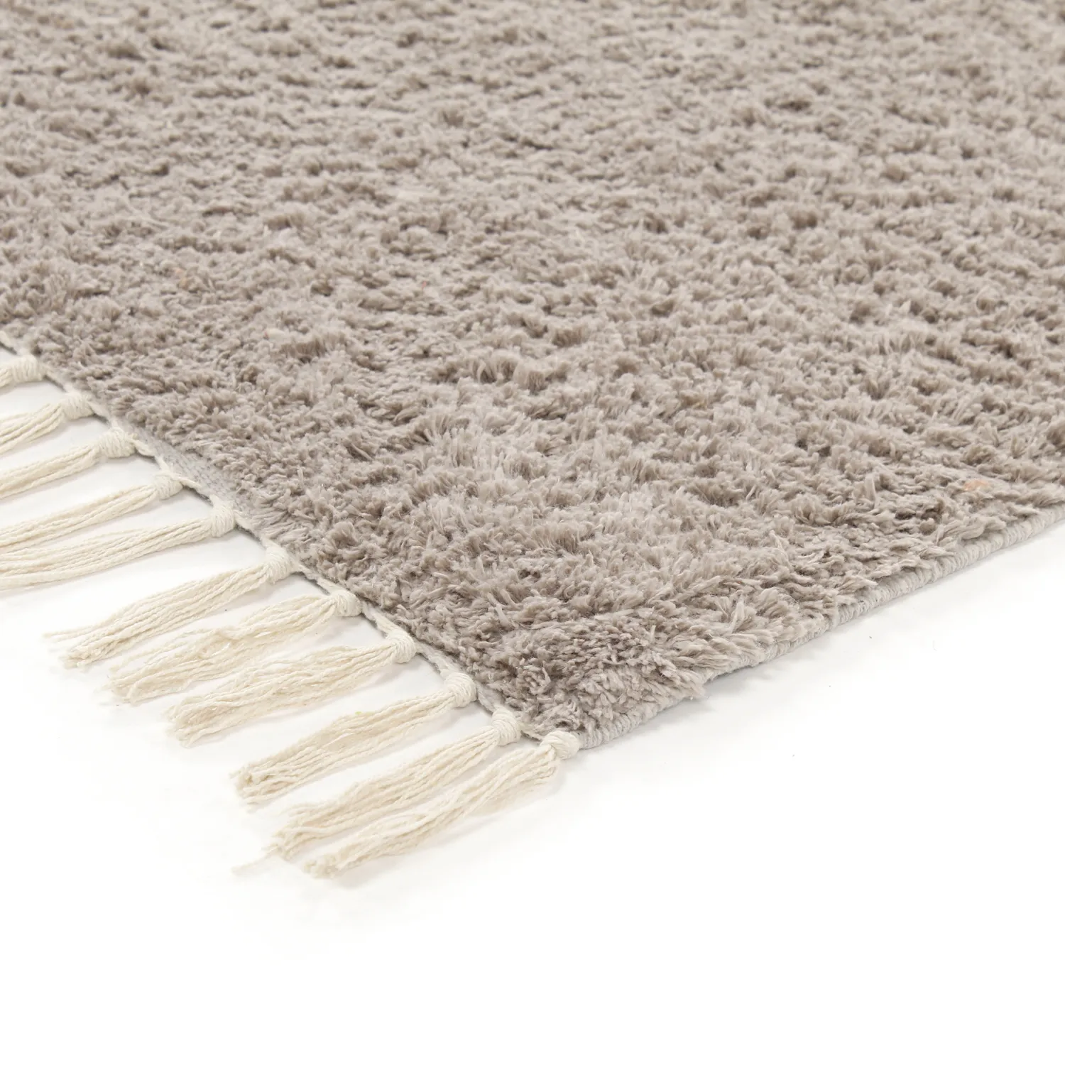 Hochflorteppiche - Amira Natural Cotton Shaggy (taupe/gelb)