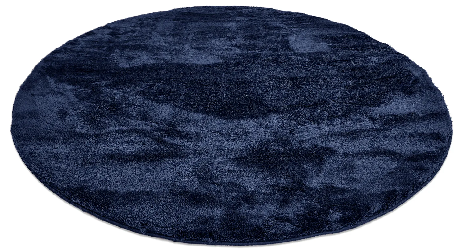 Runde Teppiche - Aranga Super Soft Fur (dunkelblau)