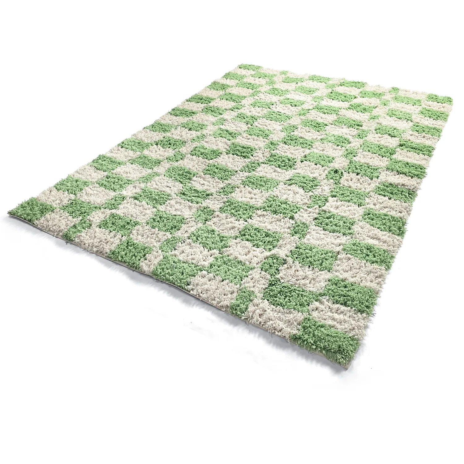 Hochflorteppiche - Atrani Natural Cotton Shaggy (grün)
