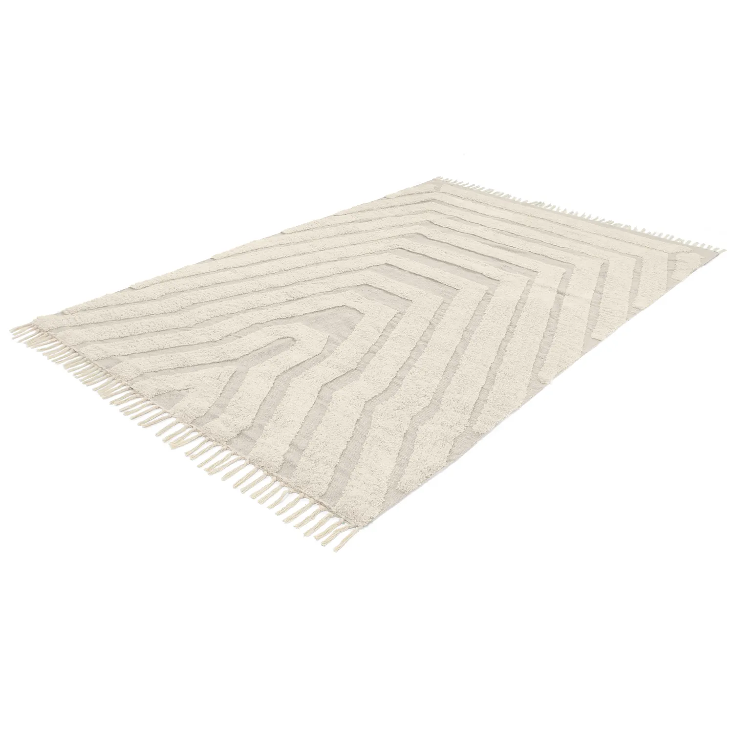 Hochflorteppiche - Callista Natural Cotton Shaggy (beige)