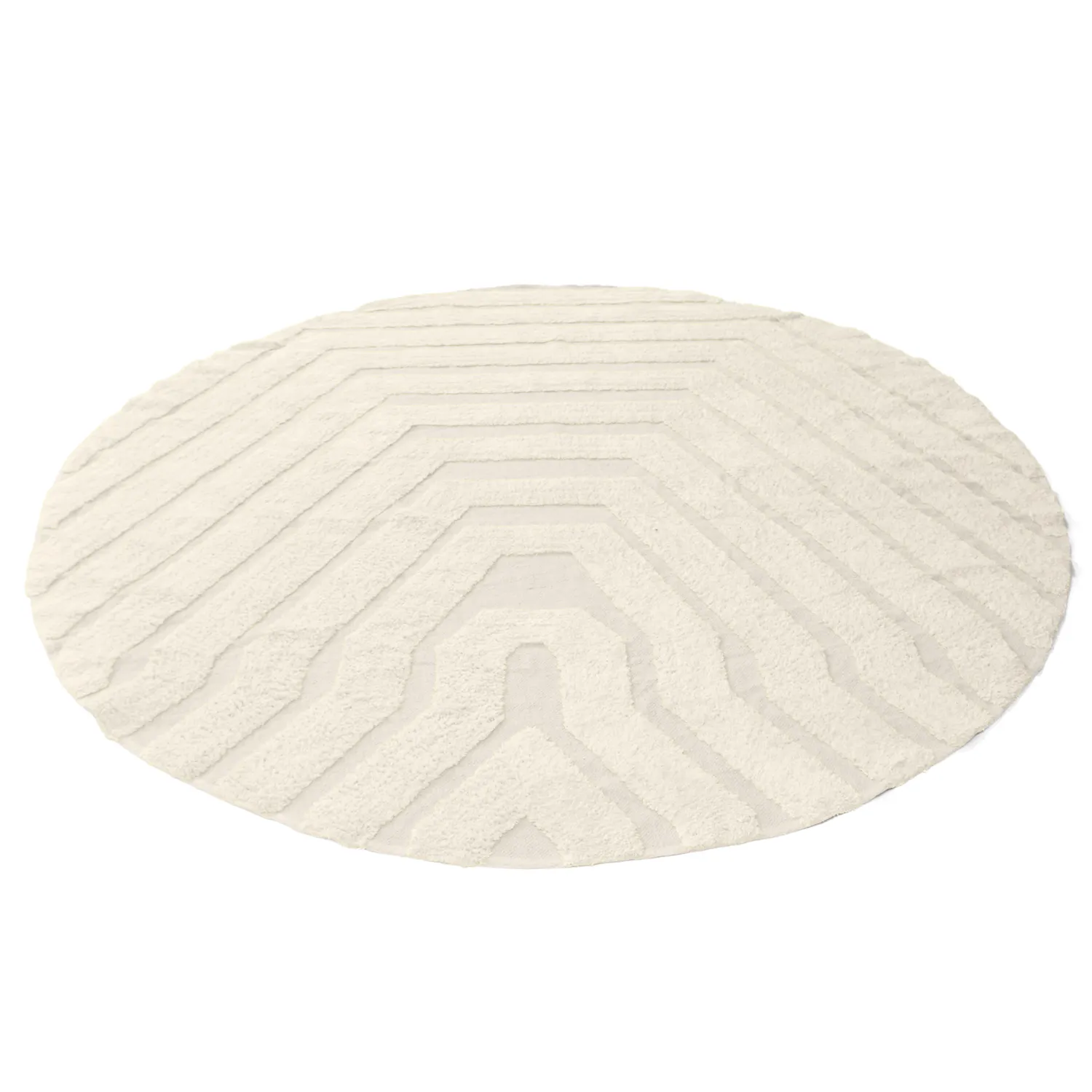 Rund Teppich - Callista Natural Cotton Shaggy (beige)