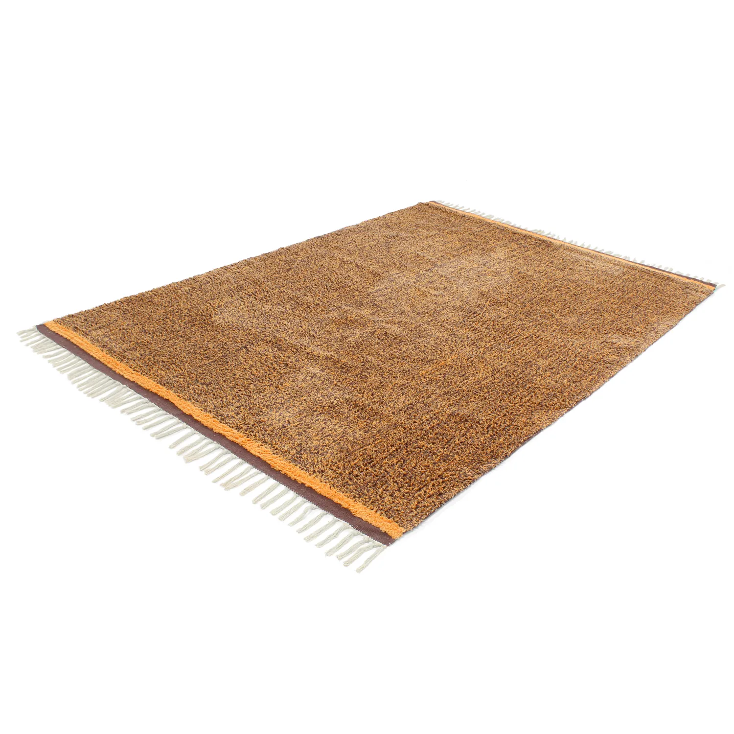 Hochflorteppiche - Celina Natural Cotton Shaggy (braun/orange)