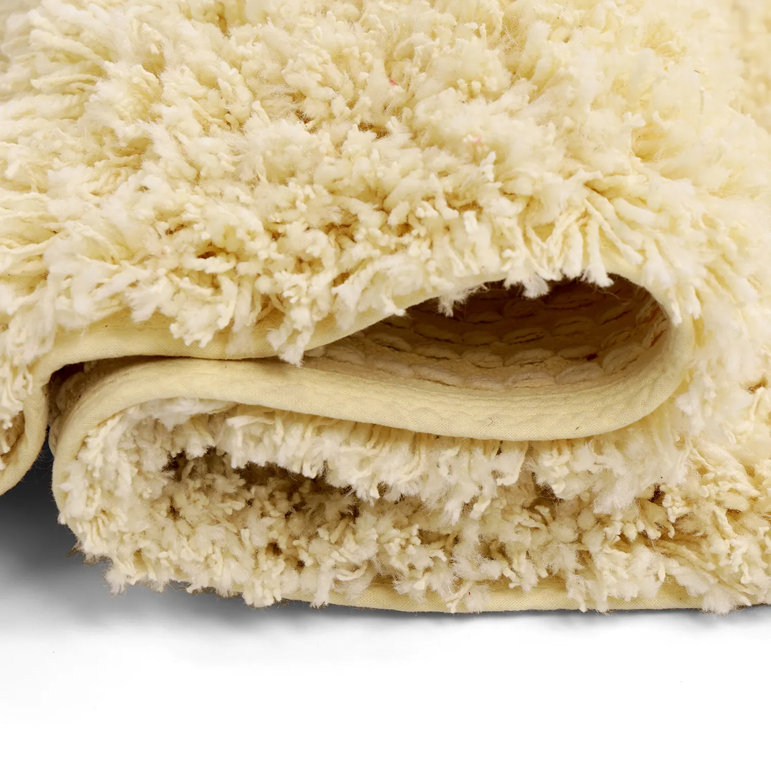 Hochflorteppiche - Combarro Solid Cotton Shaggy (hellgelb)