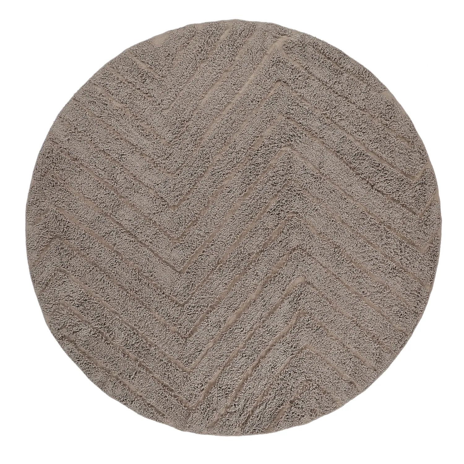 Runde Teppiche - Conara Natural Cotton Shaggy (taupe)