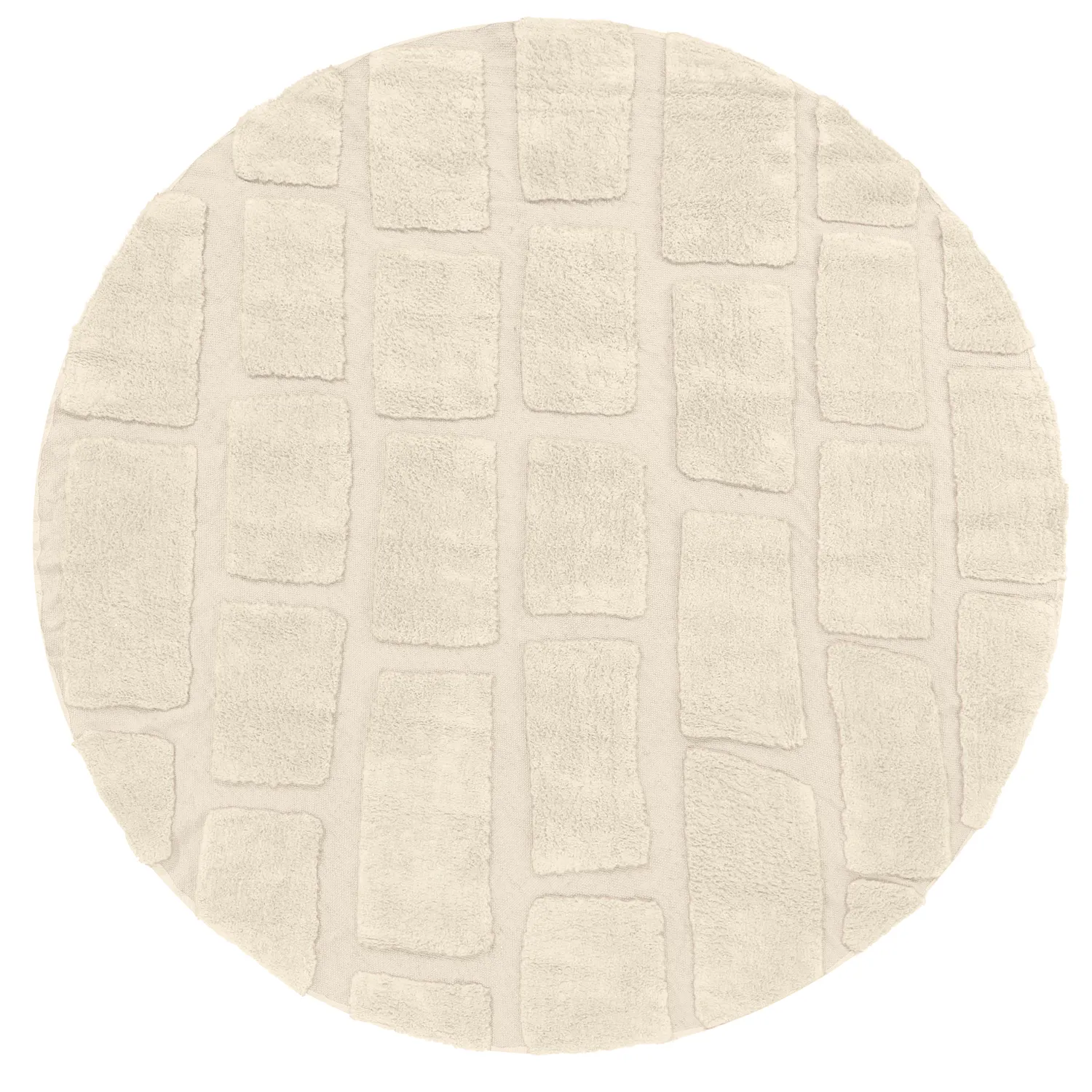 Rund Teppich - Cyrus Natural Cotton Shaggy (beige)