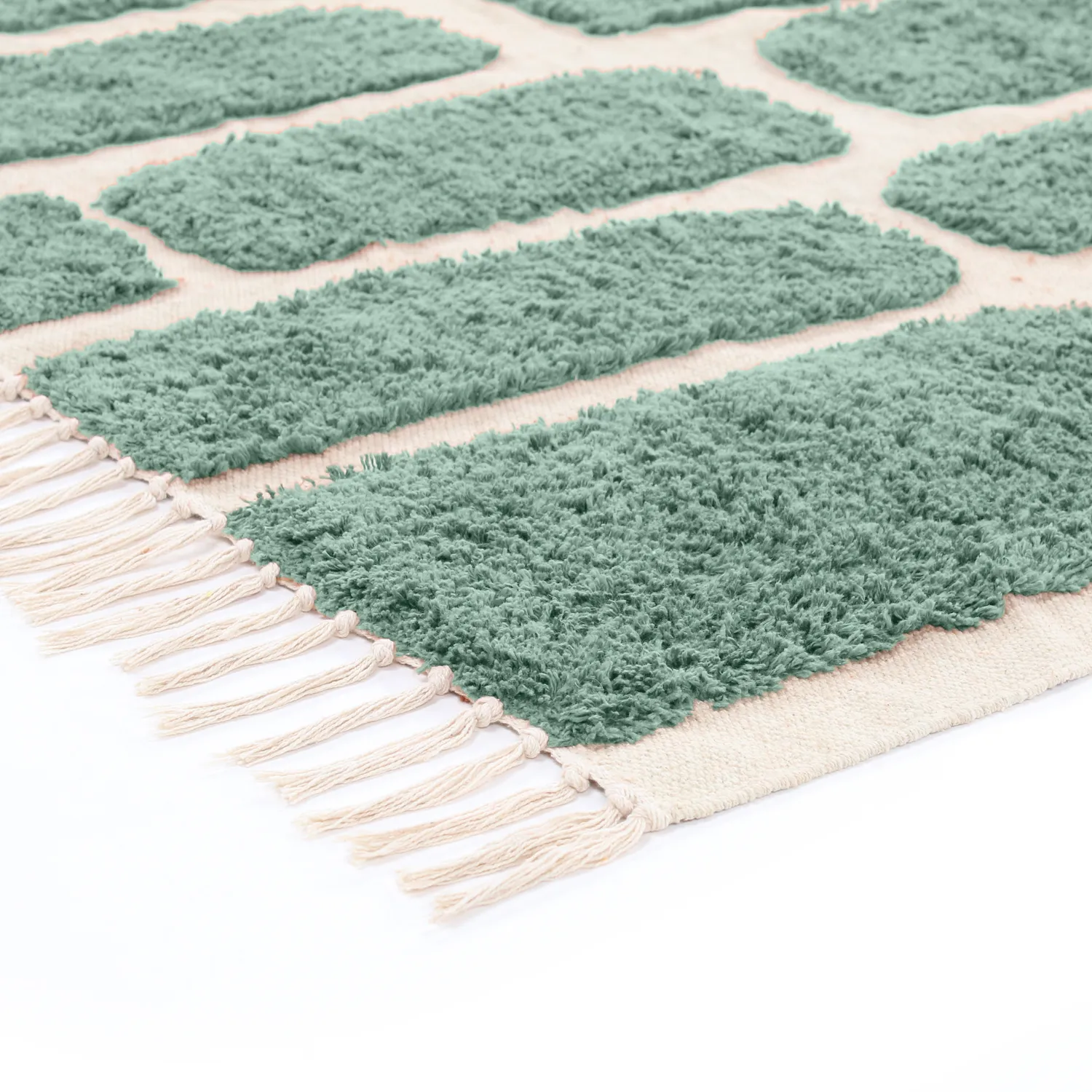 Hochflorteppiche - Cyrus Natural Cotton Shaggy (grün)