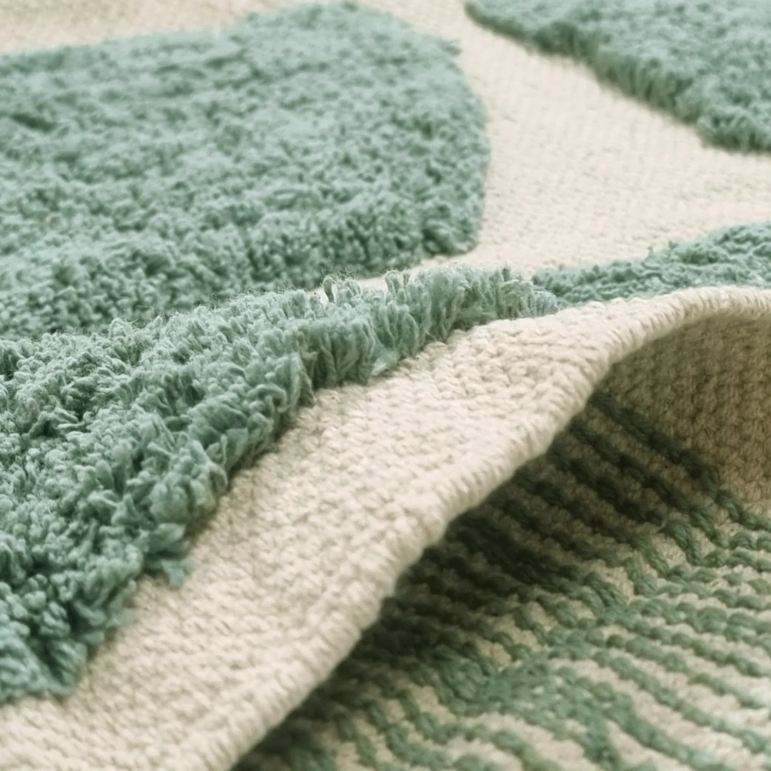 Rund Teppich - Cyrus Natural Cotton Shaggy (grün)