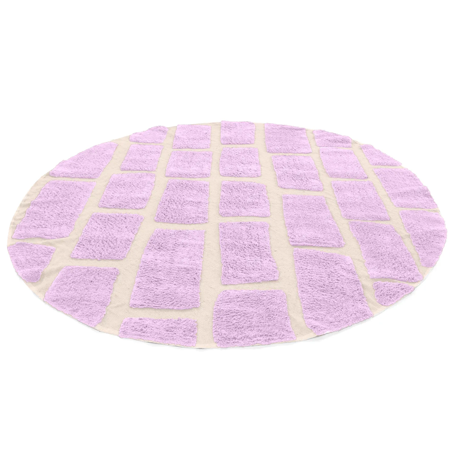 Rund Teppich - Cyrus Natural Cotton Shaggy (lila)