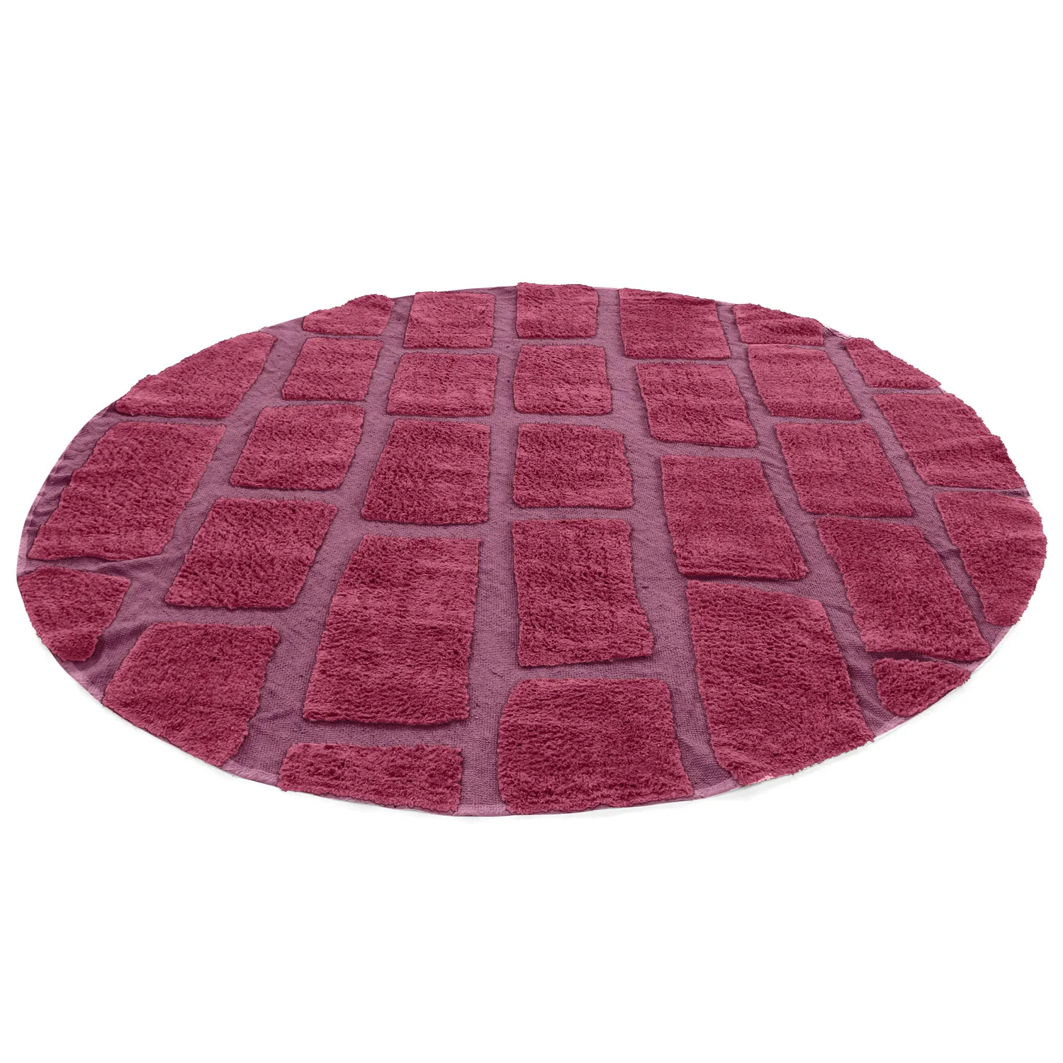 Rund Teppich - Cyrus Natural Cotton Shaggy (rot)