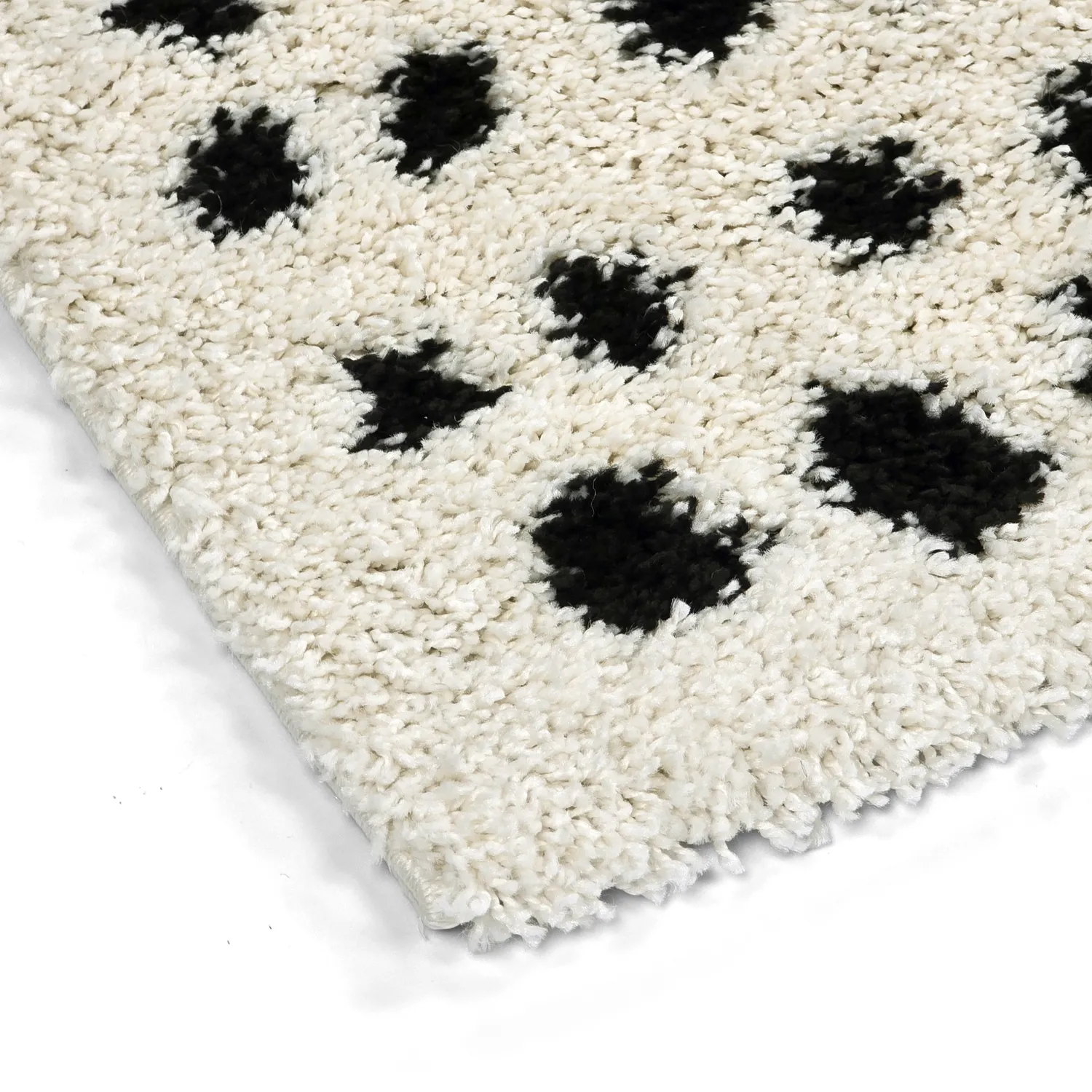 Hochflorteppiche - Dotty (schwarz/weiß)