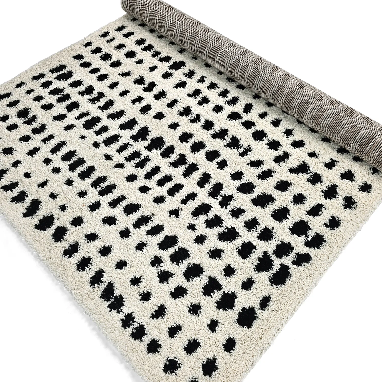 Hochflorteppiche - Dotty (schwarz/weiß)