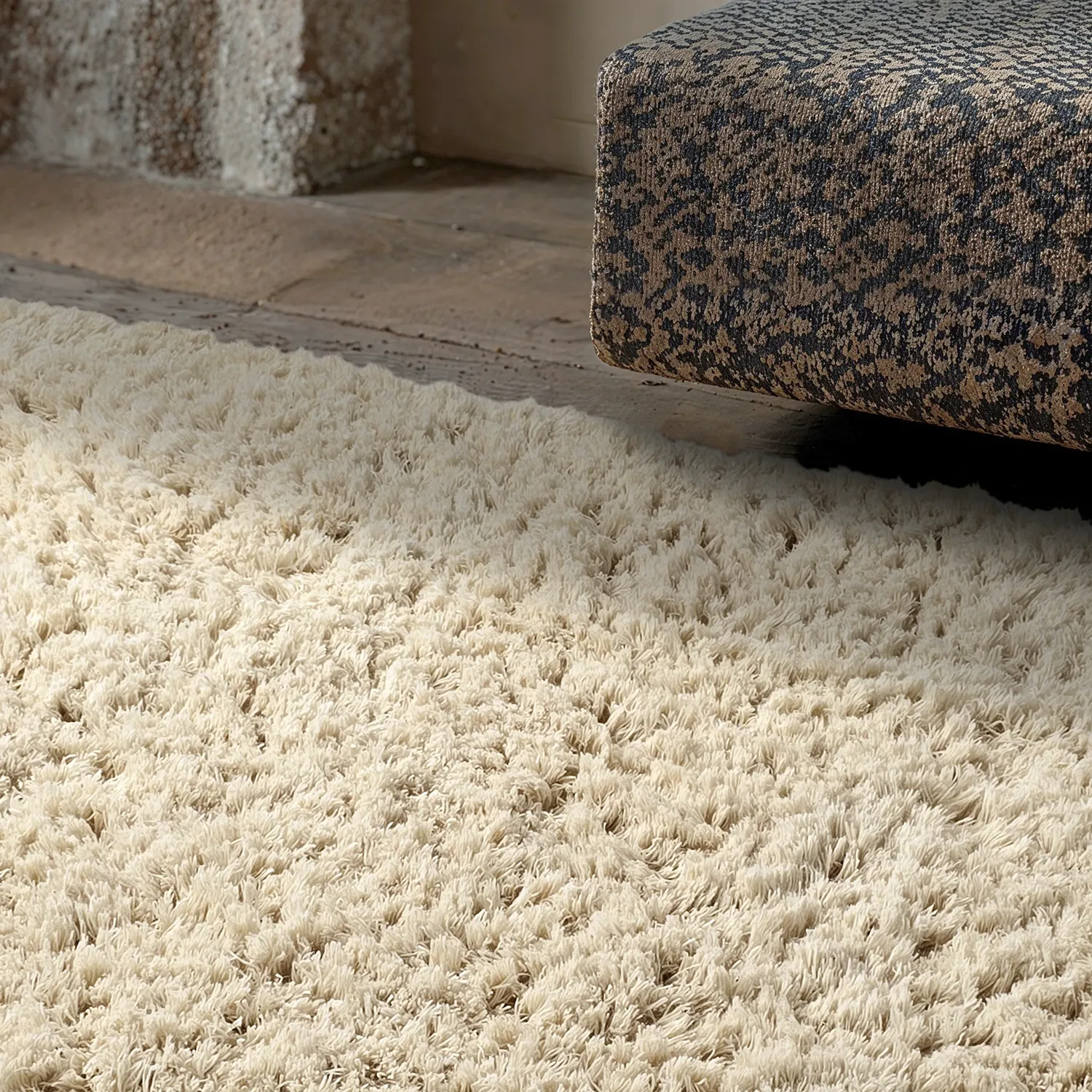 Hochflorteppiche - Fassale Hand Woven Wool Shaggy (creme)