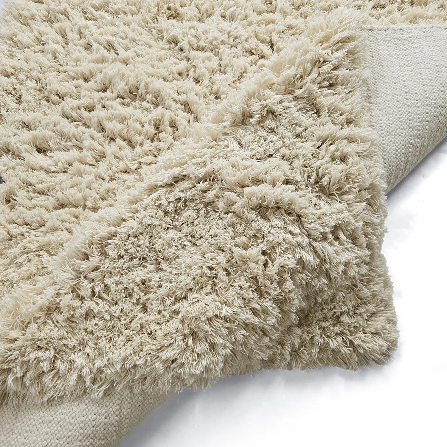 Hochflorteppiche - Fassale Hand Woven Wool Shaggy (creme)