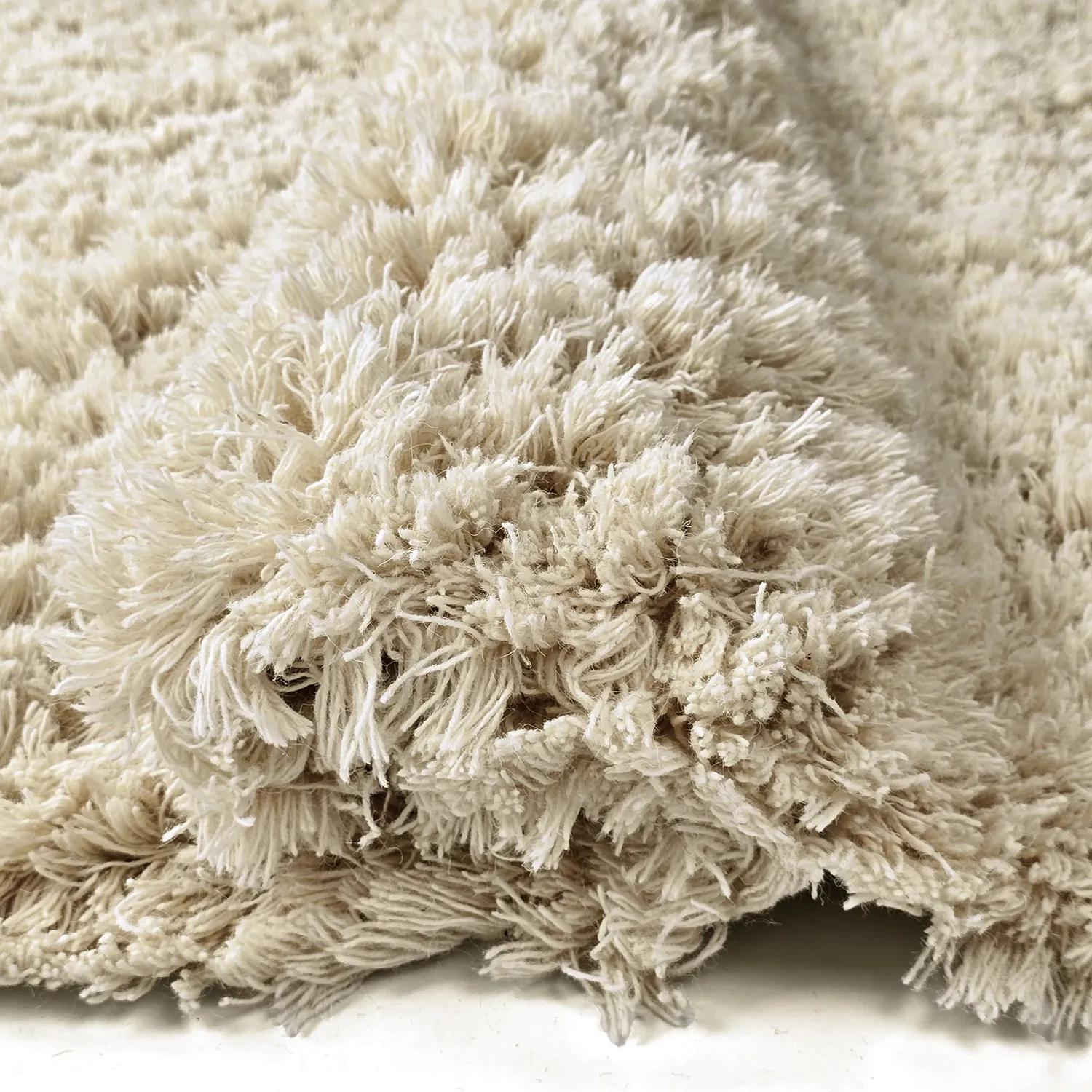 Hochflorteppiche - Fassale Hand Woven Wool Shaggy (creme)