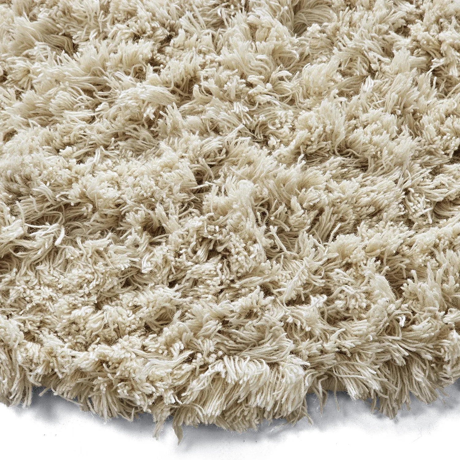 Rund Teppich - Fassale Hand Woven Wool Shaggy (creme)