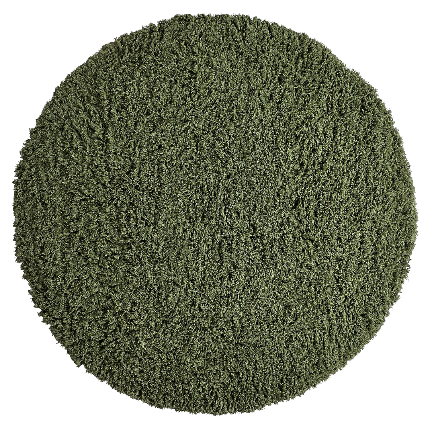 Rund Teppich - Fassale Hand Woven Wool Shaggy (moosgrün)