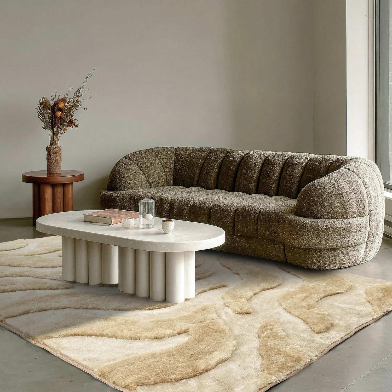 Hochflorteppiche - Fergana (creme/beige)