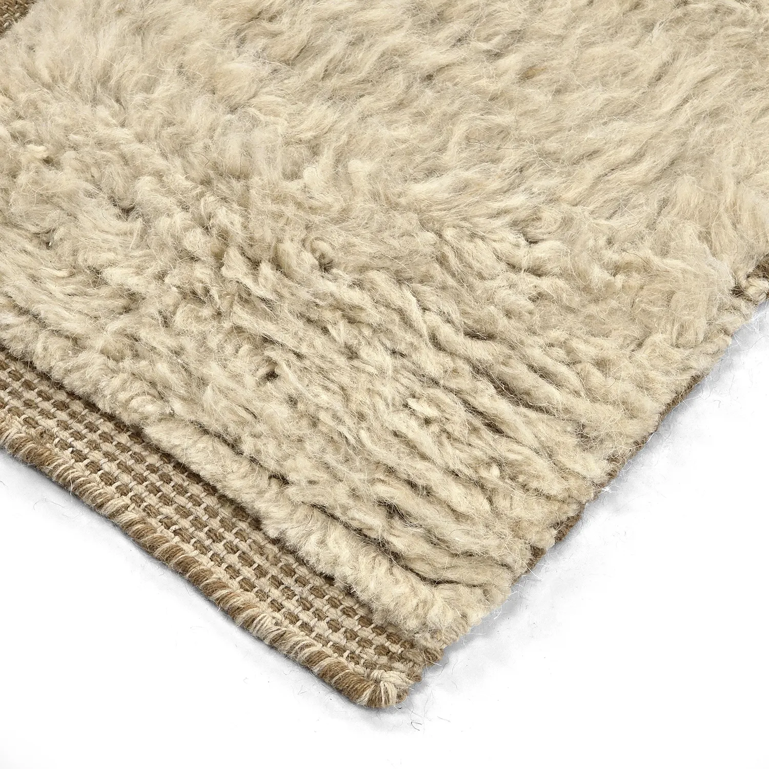Hochflorteppiche - Kiberg Hand Woven Wool Shaggy (creme)