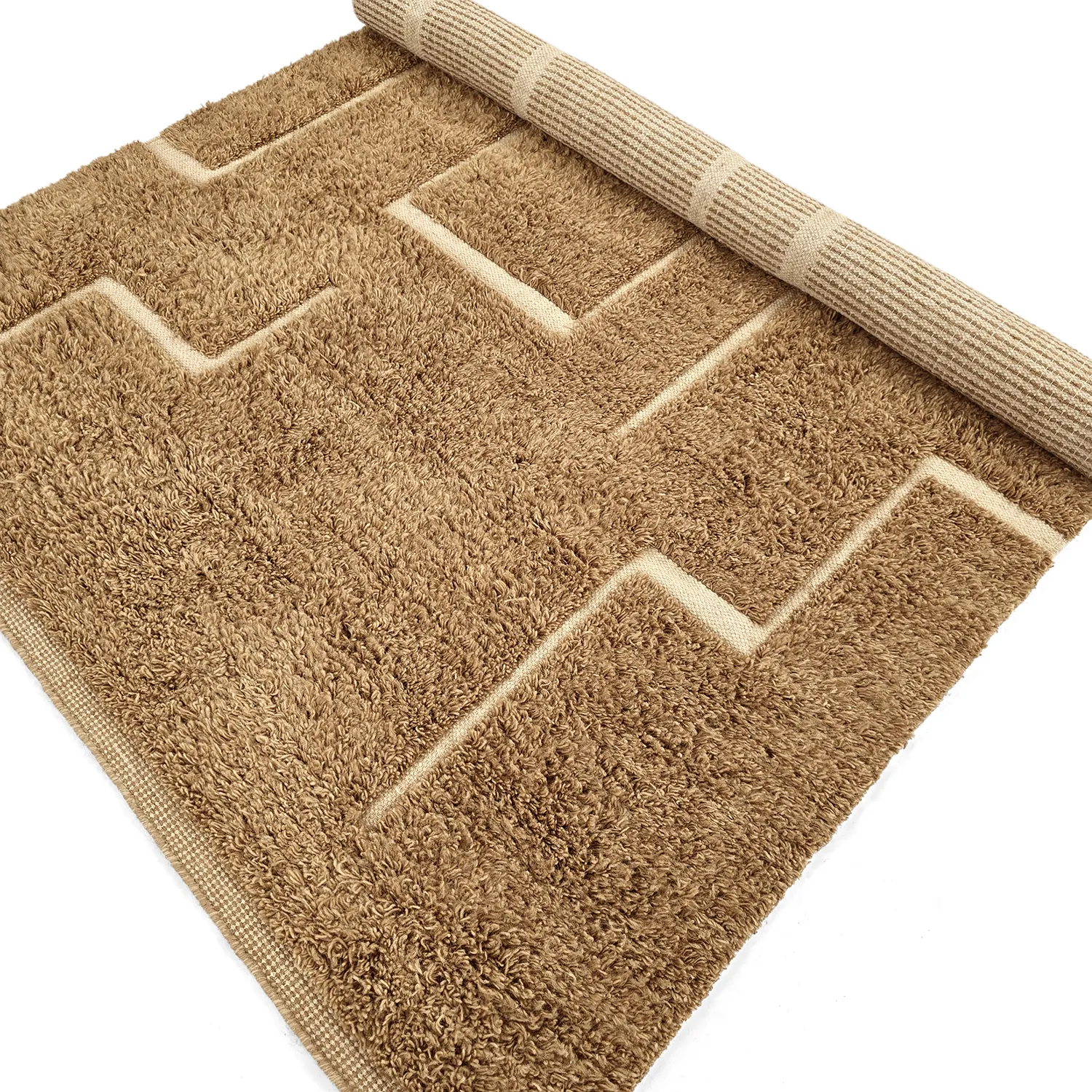 Hochflorteppiche - Kiberg Hand Woven Wool Shaggy (beige)
