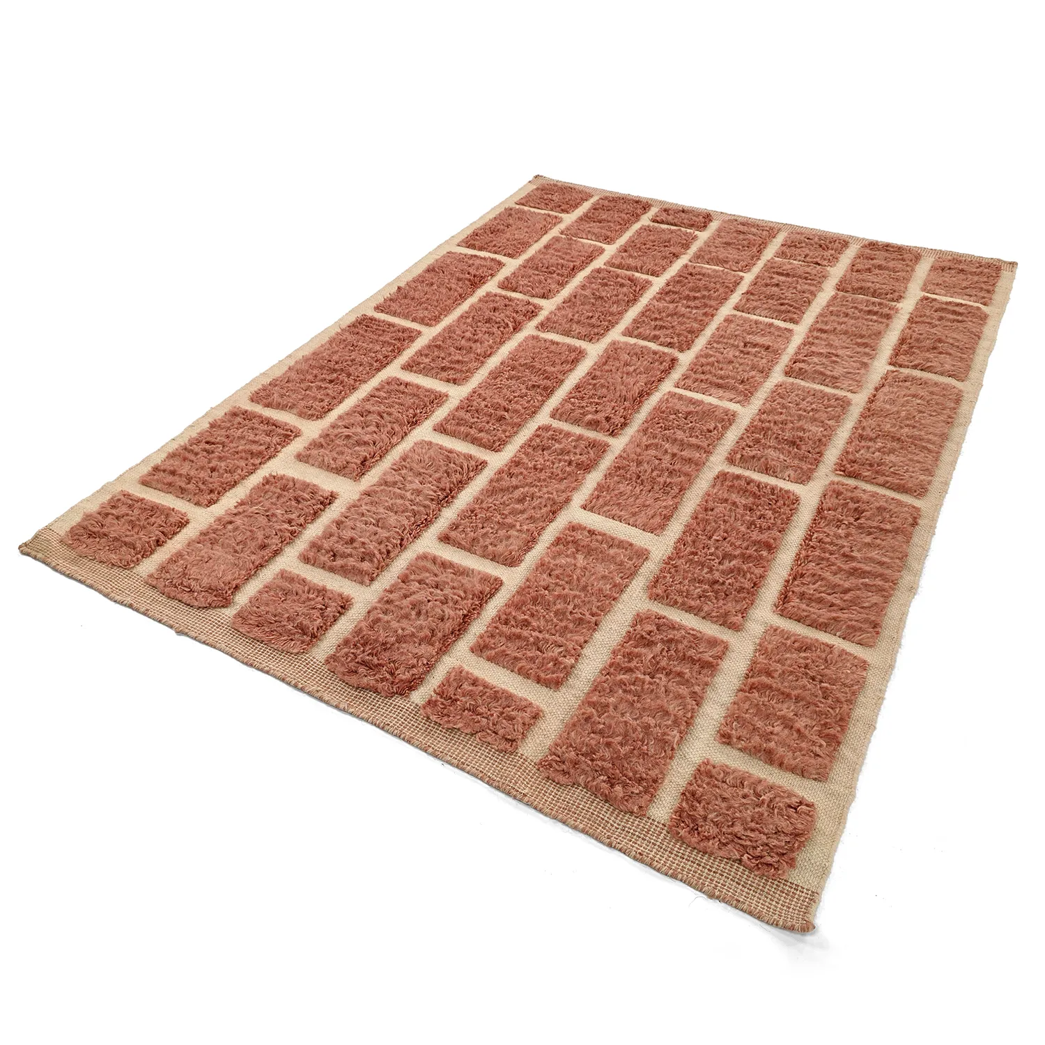 Hochflorteppiche - Leknes Hand Woven Wool Shaggy (terrakotta)