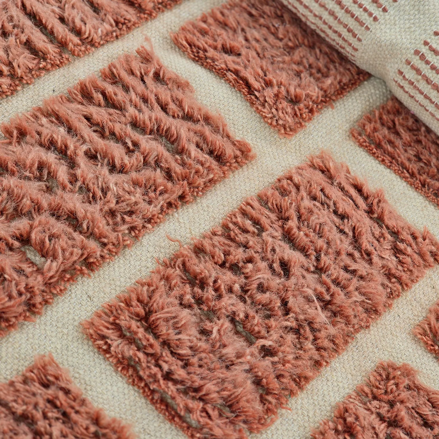 Hochflorteppiche - Leknes Hand Woven Wool Shaggy (terrakotta)