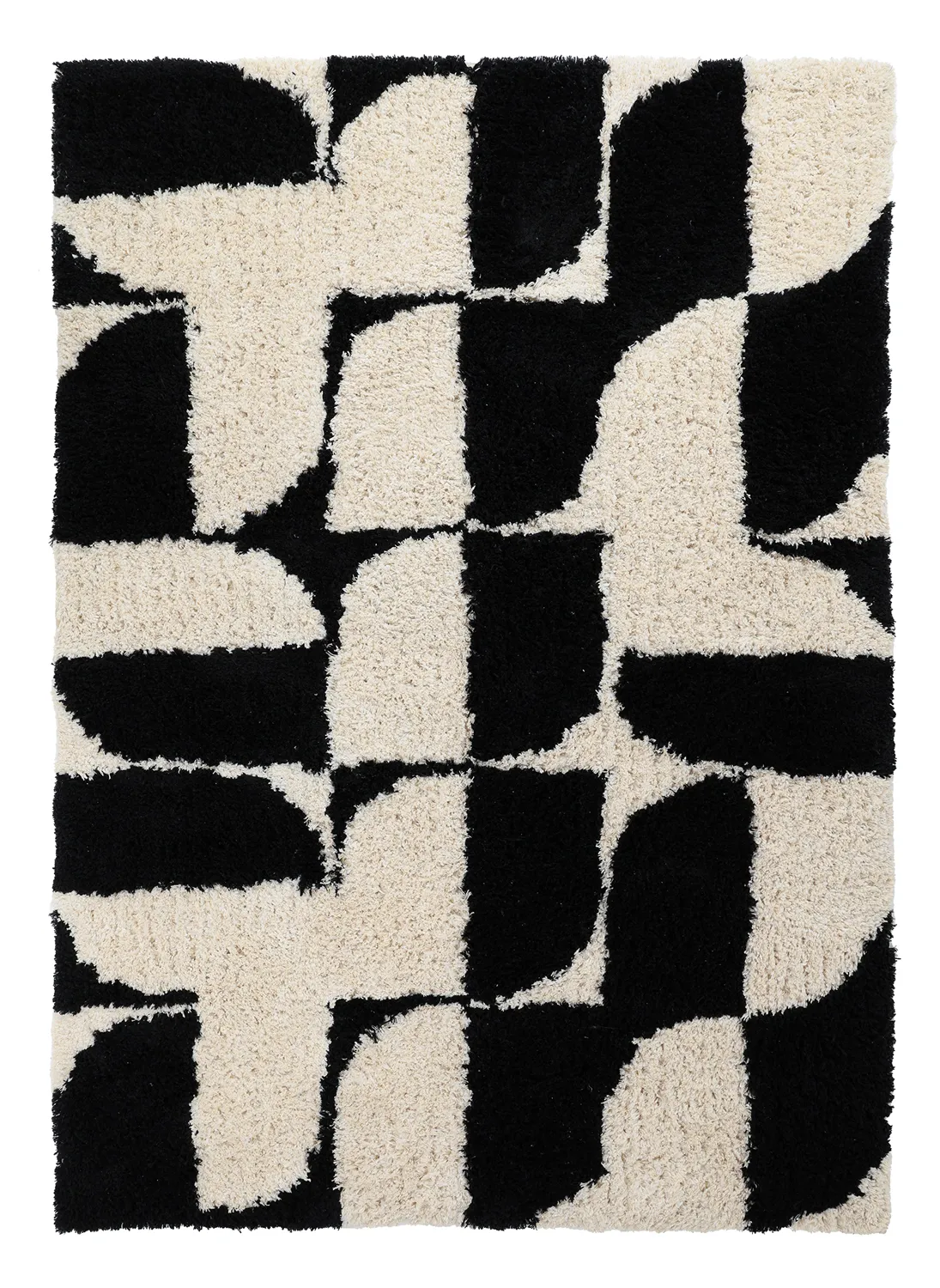 Hochflorteppiche - Marvao Natural Cotton Shaggy (offwhite/schwarz)