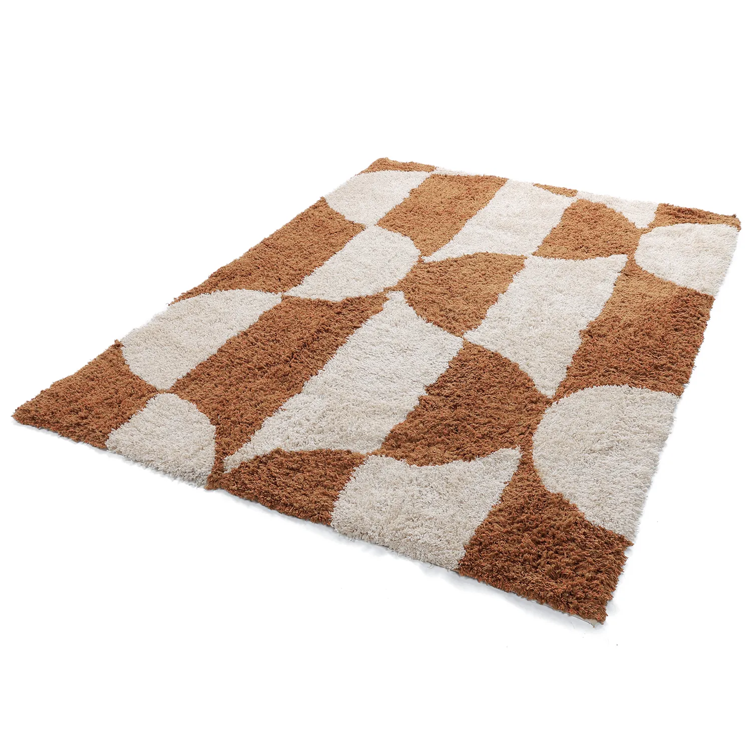 Hochflorteppiche - Kalymnos Natural Cotton Shaggy (offwhite/ocker)