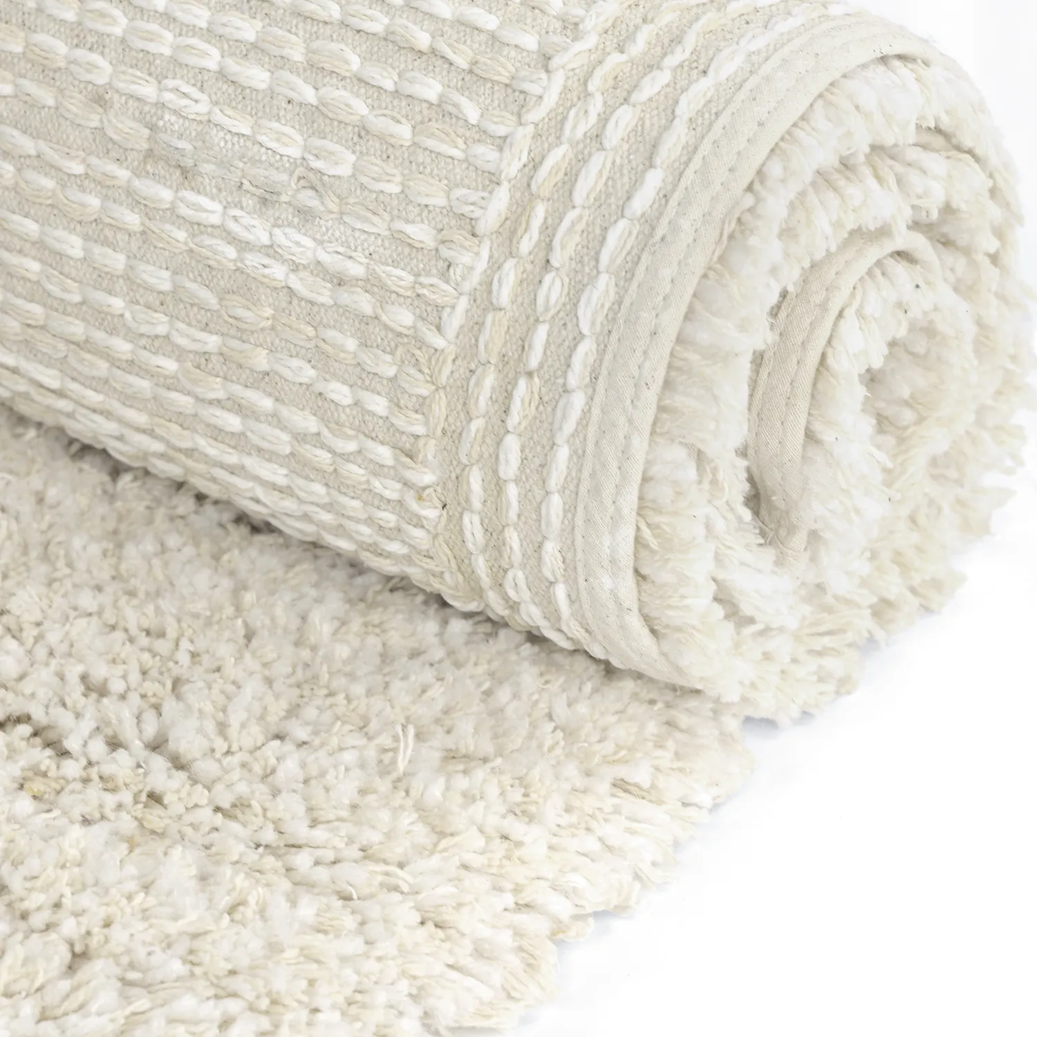 Hochflorteppiche - Naousa Natural Cotton Shaggy (mehrfarbig)