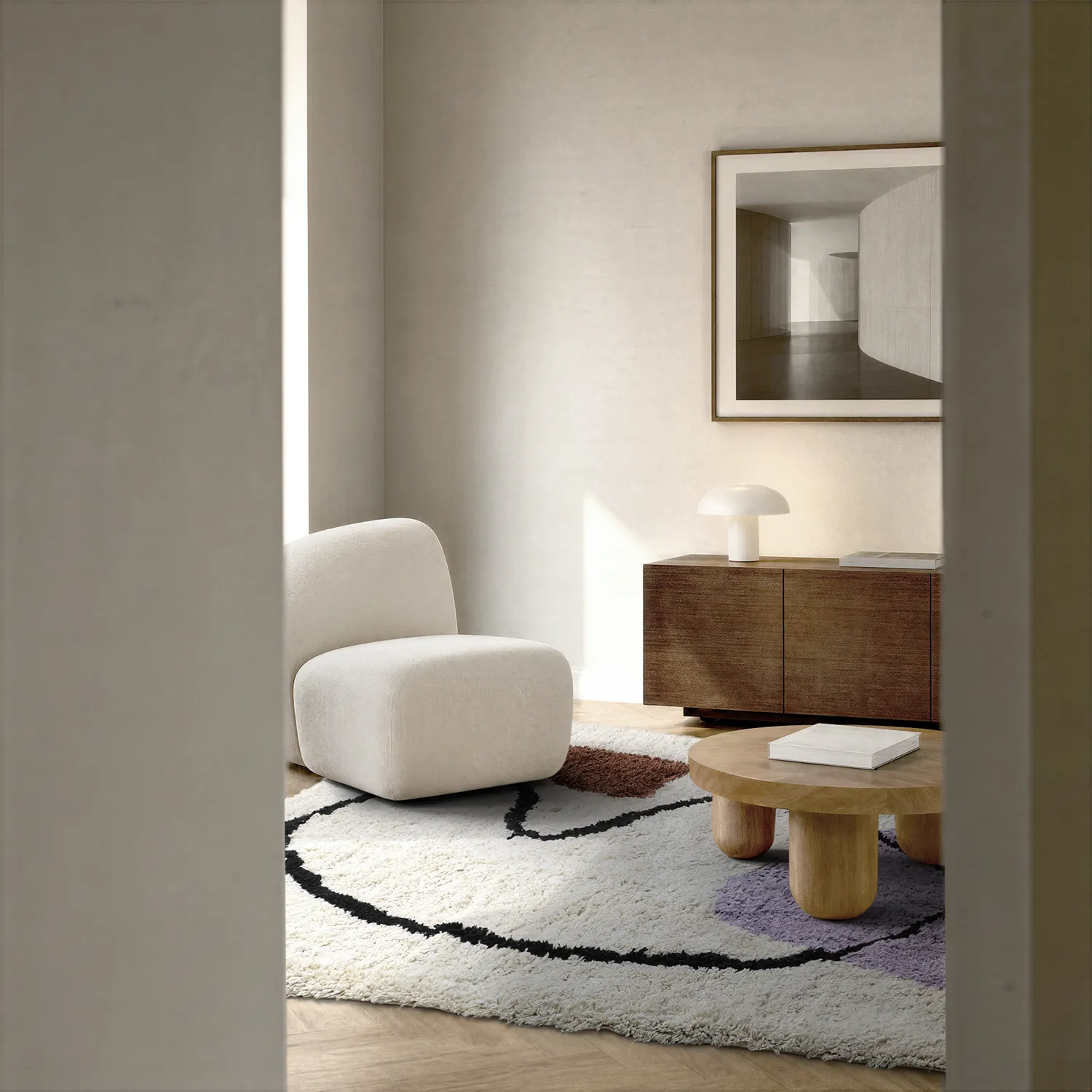 Hochflorteppiche - Naousa Natural Cotton Shaggy (mehrfarbig)