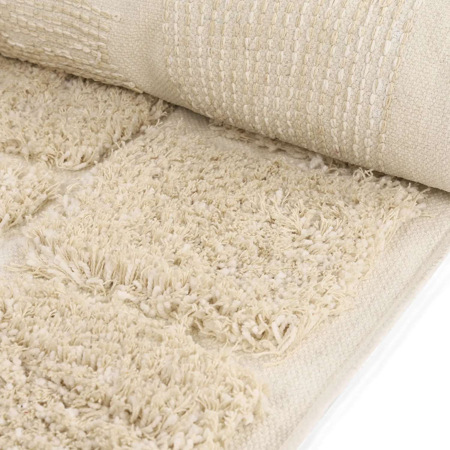 Hochflorteppiche - Otranto Natural Cotton Shaggy (cremefarben)