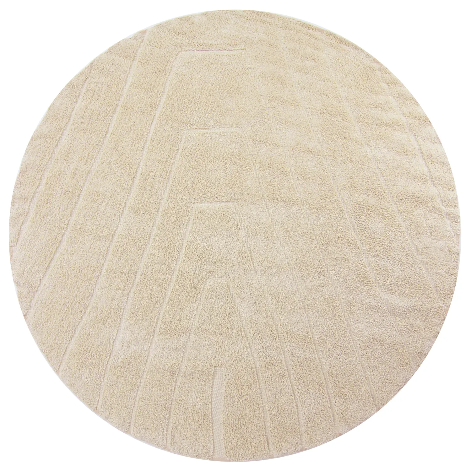 Rund Teppich - Sivia Natural Cotton Shaggy (beige)