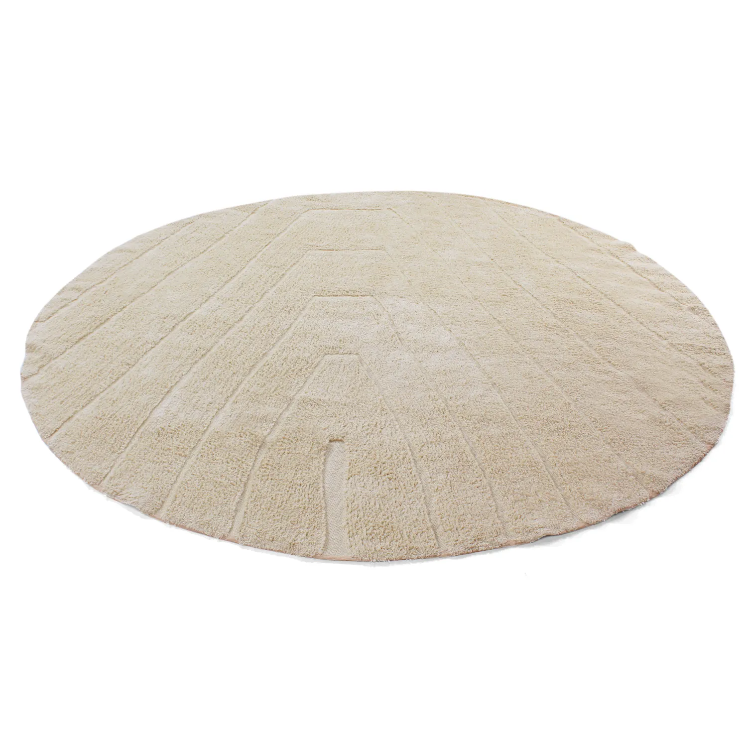 Rund Teppich - Sivia Natural Cotton Shaggy (beige)