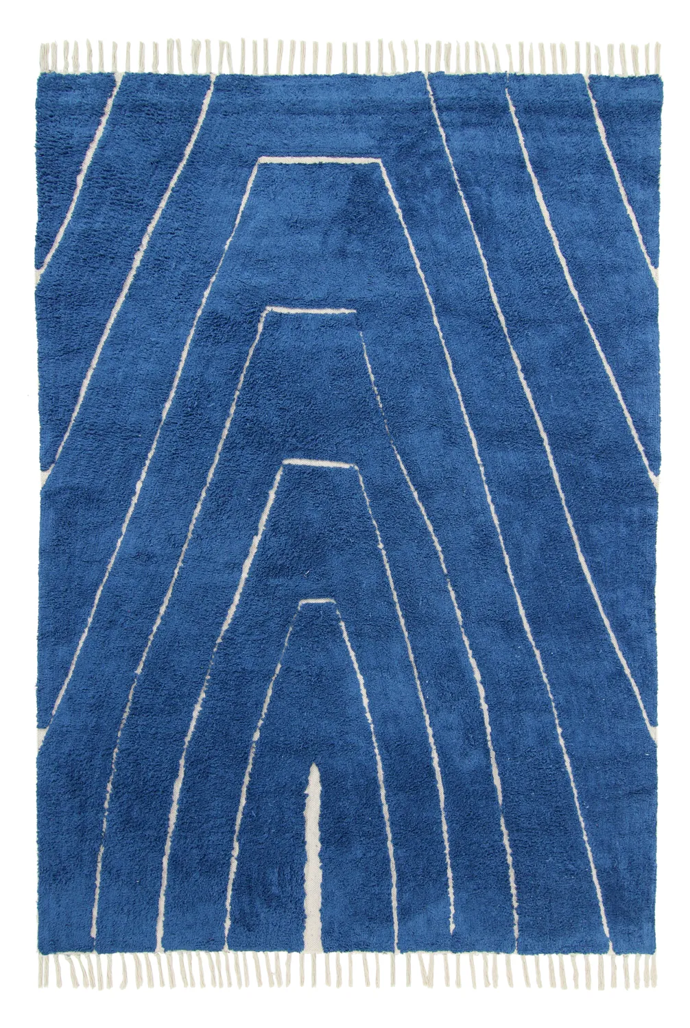 Hochflorteppiche - Sivia Natural Cotton Shaggy (blau)