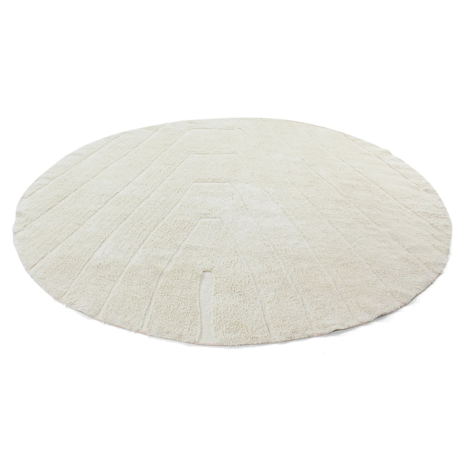 Rund Teppich - Sivia Natural Cotton Shaggy (cremefarben)
