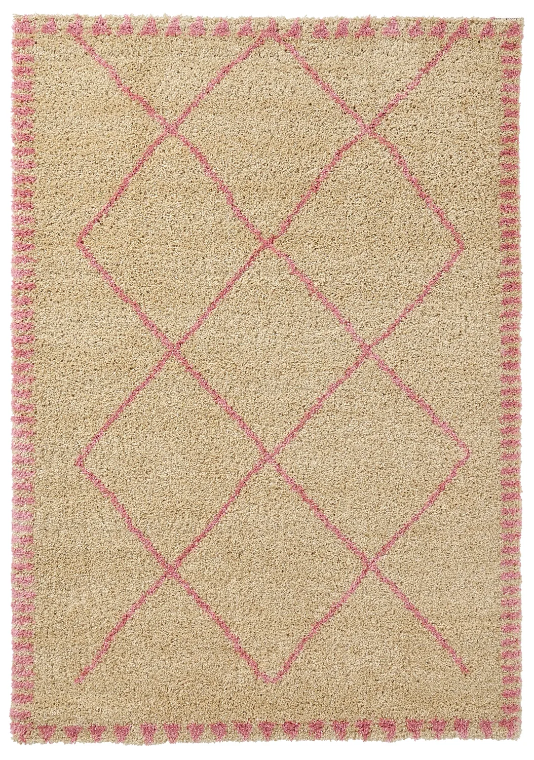 Hochflorteppiche - Tiznit (beige/rosa)