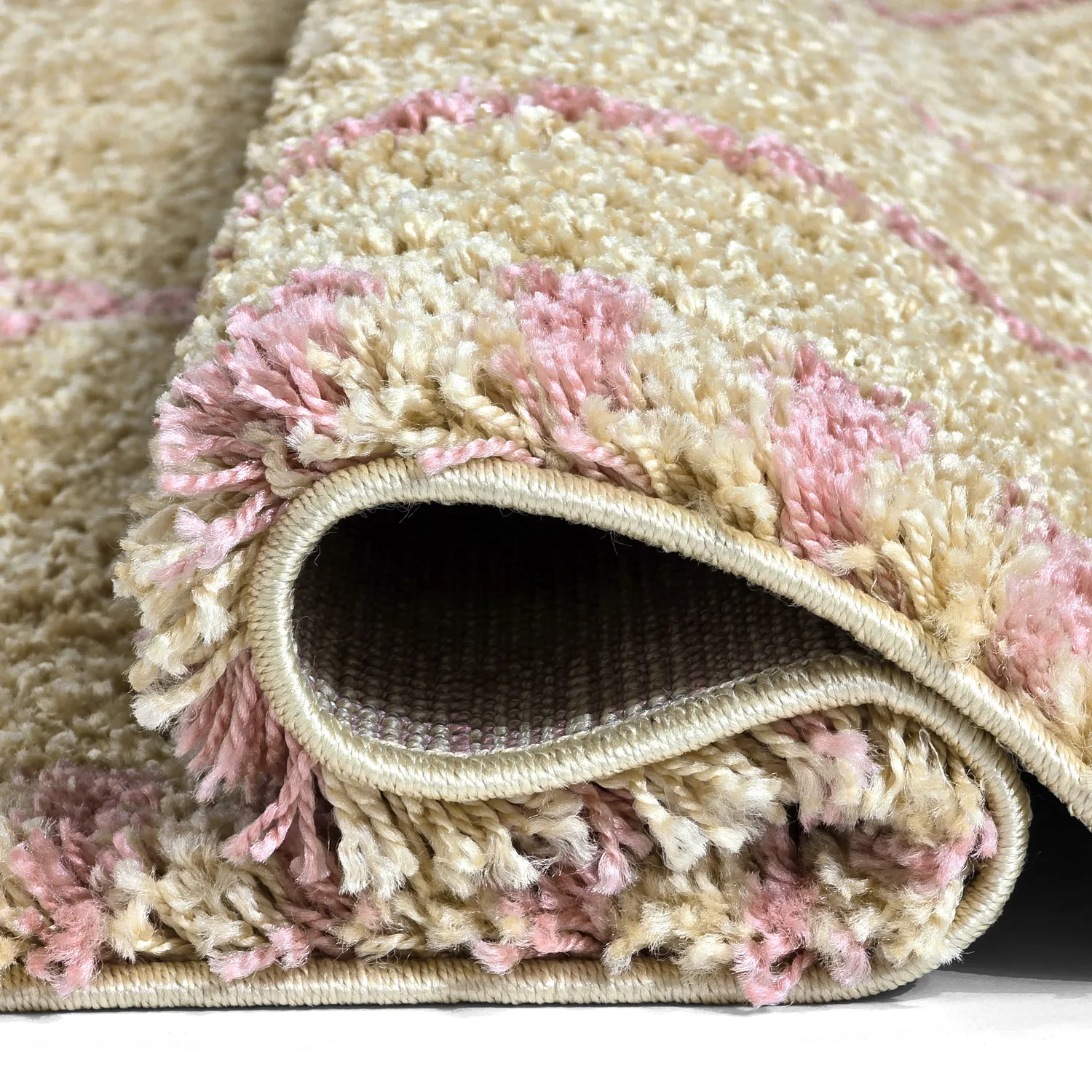 Hochflorteppiche - Tiznit (beige/rosa)