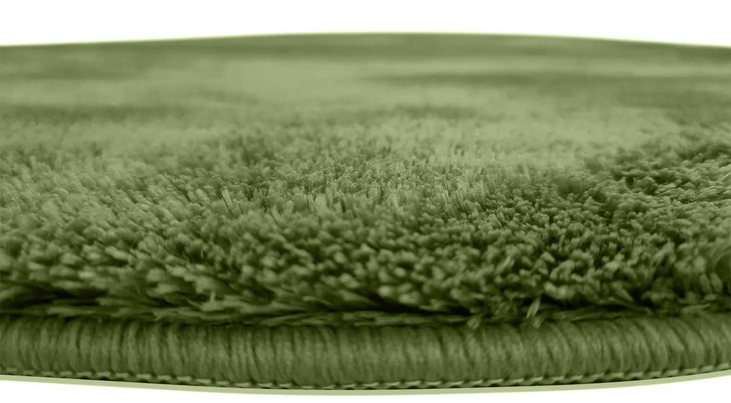 Runde Teppiche - Aranga Super Soft Fur (olivengrün)