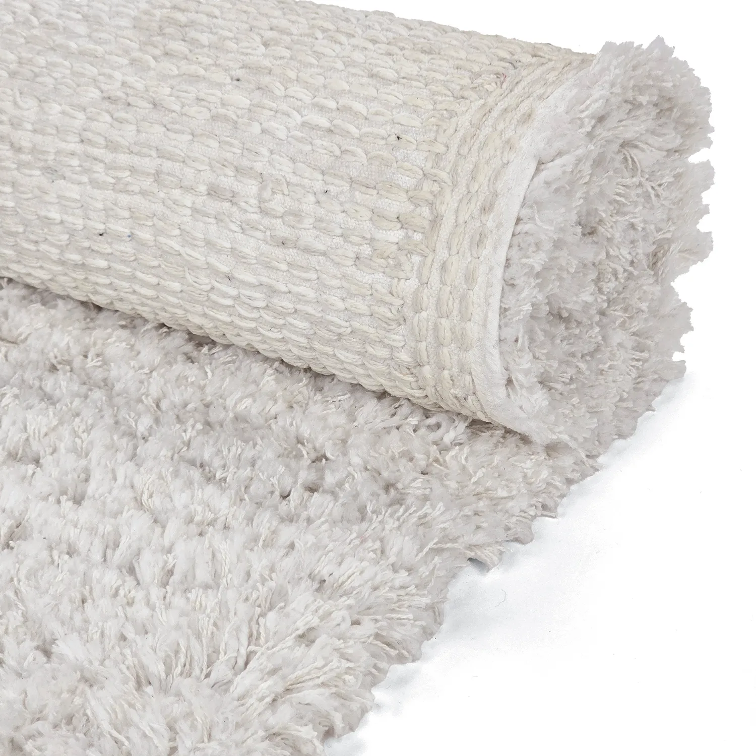 Hochflorteppiche - Combarro Solid Cotton Shaggy (creme)