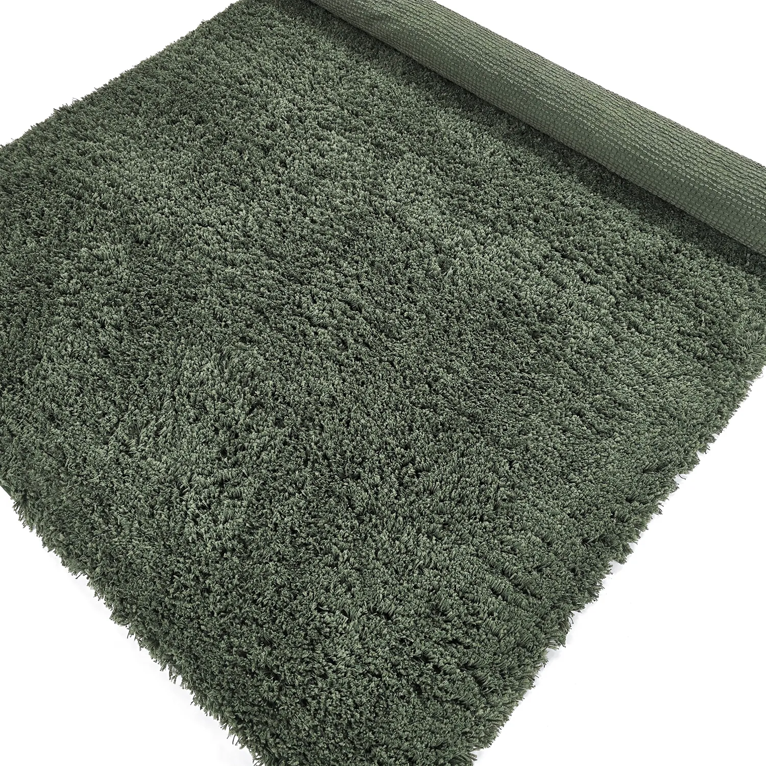 Hochflorteppiche - Combarro Solid Cotton Shaggy (grün)