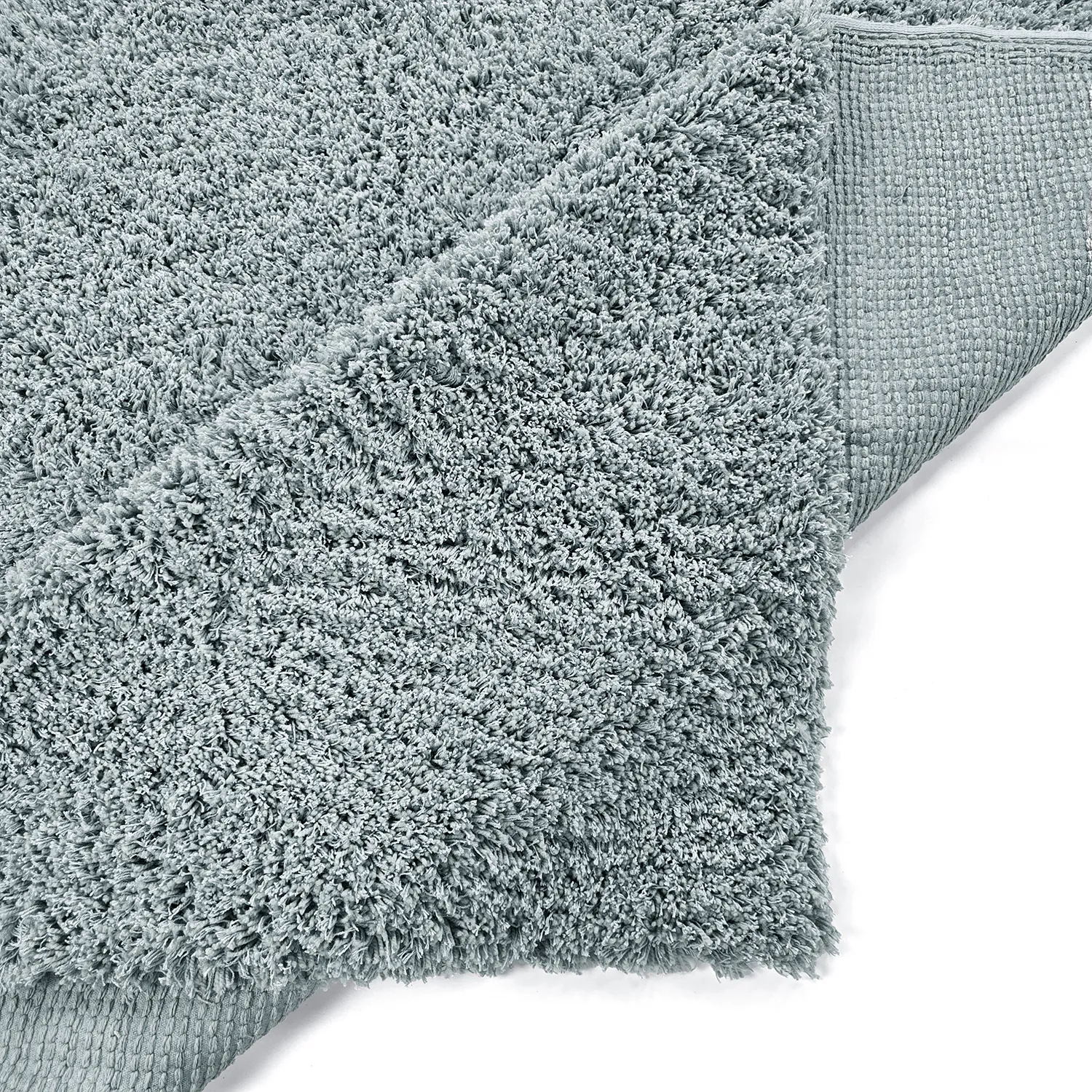 Hochflorteppiche - Combarro Solid Cotton Shaggy (hellblau)