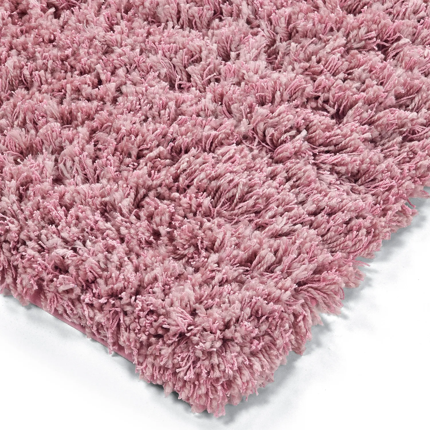 Hochflorteppiche - Combarro Solid Cotton Shaggy (hellrosa)